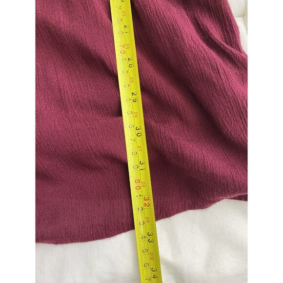 Chelsea & Violet Burgundy Sz Medium Crinkled Dress Beaded Sequin Vneck Holiday - Picture 8 of 10